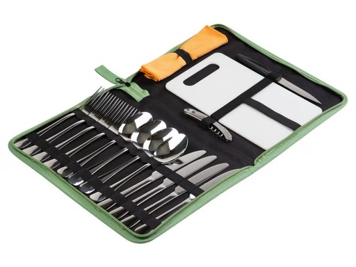 [90285534 1451454] KOOR Outdoor-Besteck-Set 4 Personen, Grün