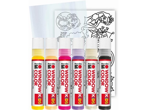 [90285591 1534670] Marabu Fensterfarbe Kids Color Prinzessin 6 x 25 ml
