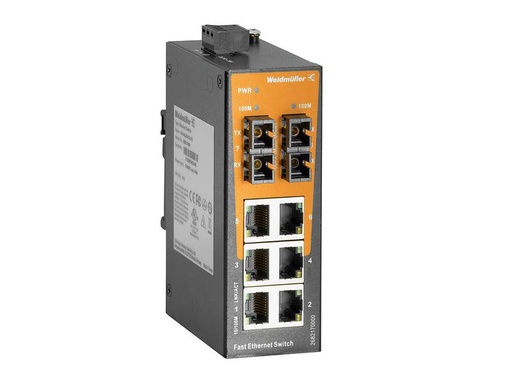 [90285605 1538304] Weidmüller Rail Switch RJ45 6 Port mit 2x SC-Multimode