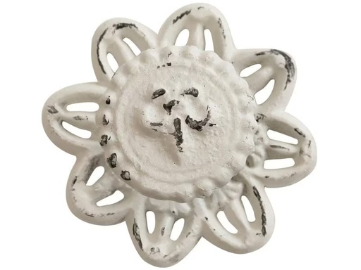 [90285876 1472755] Chic Antique Möbelgriff mit französischer Lilie Ø 8 cm, antik Créme