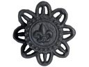 Chic Antique Möbelgriff mit französischer Lilie Ø 8 cm, antik Schwarz
