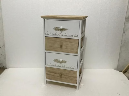 [90286431 1405942] Dameco Kommode 34 x 61 cm, Nature/Weiss