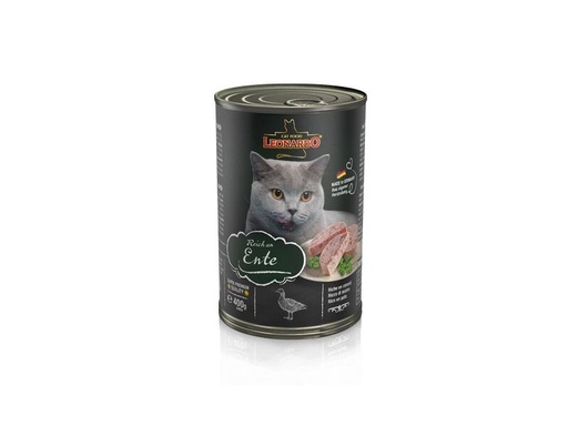 [90286453 1530995] Leonardo Cat Food Nassfutter Reich an Ente, 400 g