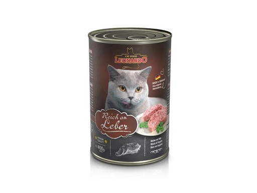 [90286554 1530992] Leonardo Cat Food Nassfutter Reich an Leber, 400 g