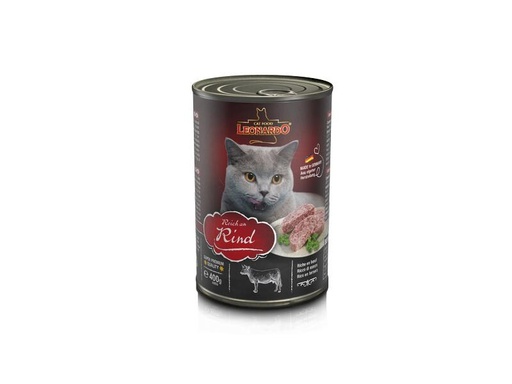 [90286765 1530994] Leonardo Cat Food Nassfutter Reich an Rind, 400 g