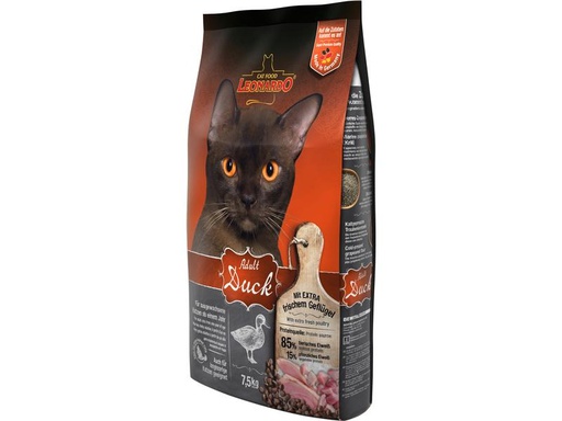 [90286859 1531013] Leonardo Cat Food Trockenfutter Adult Ente, 7.5 kg