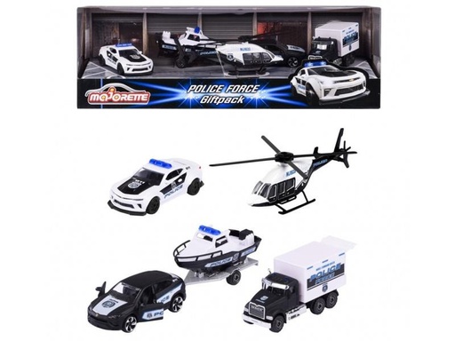 [90287916 1424761] Majorette Polizei-Fahrzeuge – Geschenk-Set mit 4 Spielzeugautos