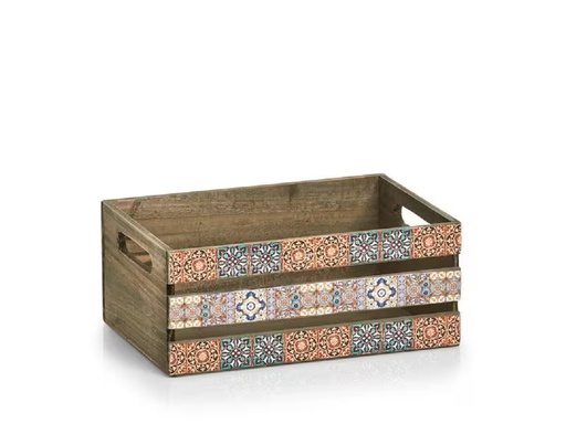 [90288906 1545332] Zeller Present Aufbewahrungskiste Mosaik 24 x 14 x 13.5 cm, Mehrfarbig