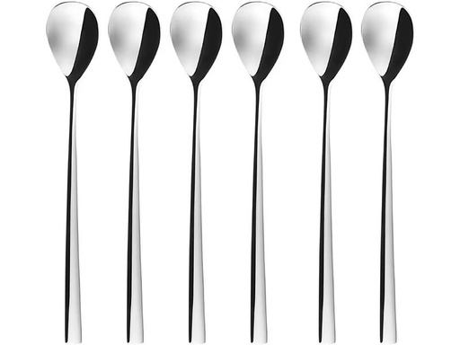 [90289141 1544799] Sola Latte Macchiato Löffel 6 Stück, Silber