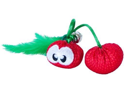 [90289416 1532399] Petstage Katzen-Spielzeug Dental Cherries, Rot
