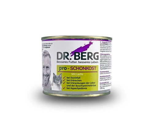 [90290052 1531727] Dr. Berg Nassfutter pro-Schonkost Katze Lachs, 190 g