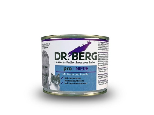 [90290183 1531728] Dr. Berg Nassfutter pro-Niere Katze Huhn+Forelle, 200 g
