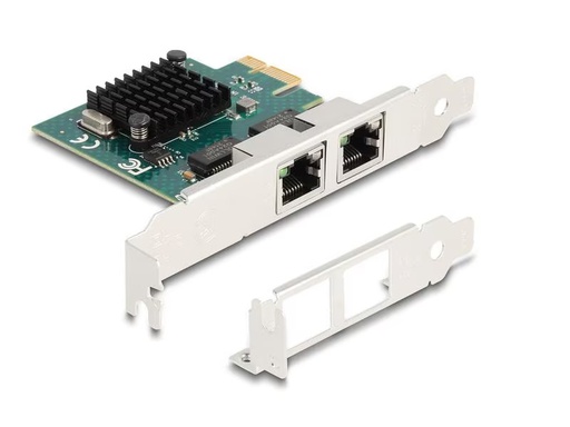[90290621 1548302] Delock Netzwerkkarte 2x RJ45 Gigabit, PCI-Express x1