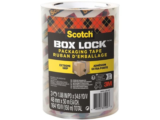 [90290702 1545812] Scotch Verpackungsband Box Lock 48 mm x 50 m, 3 Rollen