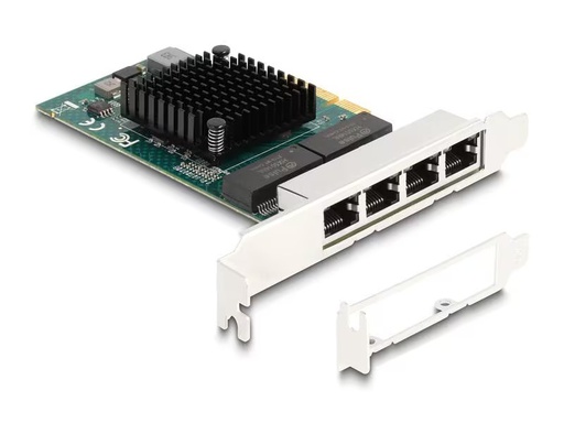 [90290797 1548304] Delock Netzwerkkarte 4x RJ45 Gigabit, PCI-Express x4