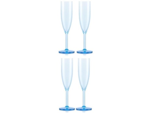 [90290857 1532451] Bodum Outdoor-Champagnerglas Oktett 120 ml, Blau, 4 Stück