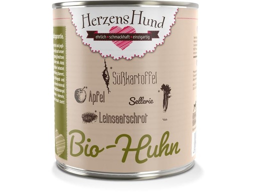 [90290924 1539691] HerzensHund Nassfutter Bio-Huhn mit Bio-Gemüse, 800 g