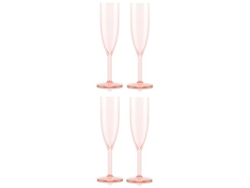 [90290964 1532450] Bodum Outdoor-Champagnerglas Oktett 120 ml, Rosa, 4 Stück