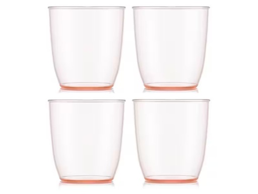 [90290991 1532438] Bodum Outdoor-Becher Kvadrant 350 ml, Rosa, 4 Stück