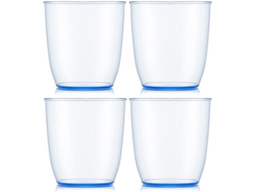 [90291143 1532439] Bodum Outdoor-Becher Kvadrant 350 ml, Blau, 4 Stück