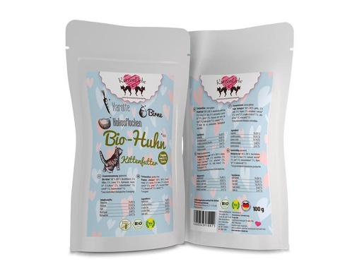 [90291209 1540877] KatzenLiebe Nassfutter Kitten Bio-Huhn mit Bio-Karotte, 100 g