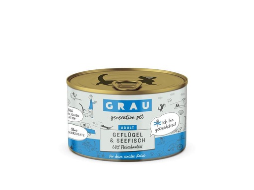 [90291911 1542270] Grau Nassfutter Geflügel &amp; Seefisch, 6 x 200 g