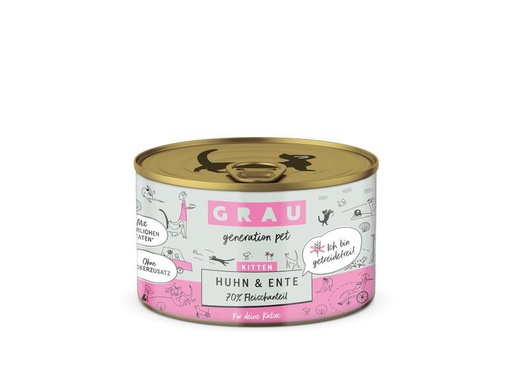 [90291976 1542274] Grau Nassfutter Kitten Huhn &amp; Ente, 6 x 200 g
