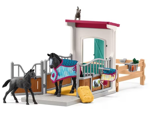 [90292078 1450897] Schleich Spielfigurenset Horse Club Pferdebox mit Stute und Fohlen
