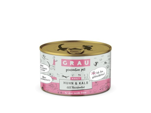 [90292093 1542272] Grau Nassfutter Huhn &amp; Kalb, 6 x 200 g
