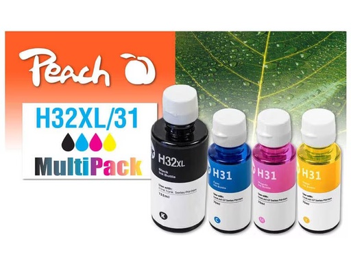 [90292374 1554690] Peach Tintenset HP CISS 32XL/31 Multipack BK/C/M/Y