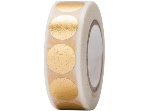 [90292988 1558463] Rico Design Washi Tape Punkte 1.5 cm x 10 m, Gold