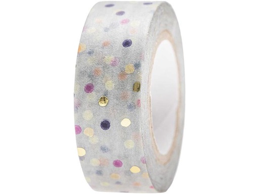 [90293000 1558461] Rico Design Washi Tape Punkte 1.5 cm x 10 m, Blau Mix