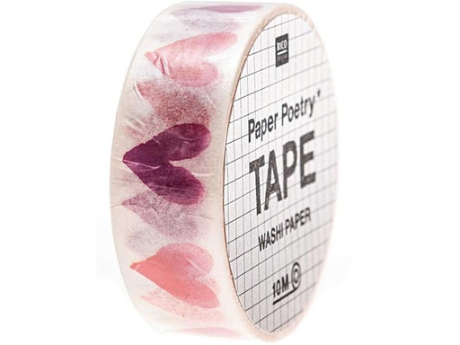 [90293115 1558454] Rico Design Washi Tape It must be love 1.5 cm x 10 m, Rot/Violett