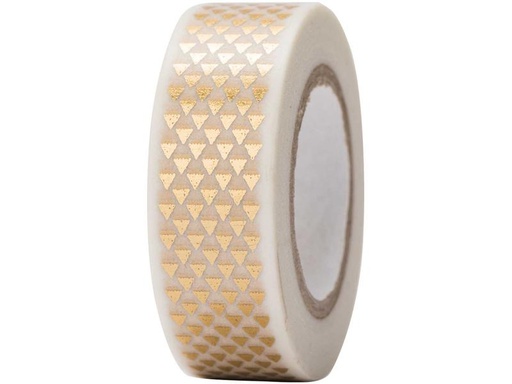 [90293125 1558468] Rico Design Washi Tape Dreiecke 1.5 cm x 10 m, Gold