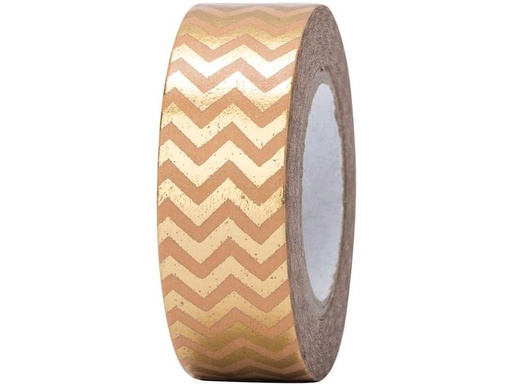 [90293151 1558466] Rico Design Washi Tape Zickzack 1.5 cm x 10 m, Gold