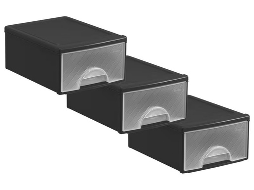 [90293253 1550910] Rotho Schubladenbox 3 Stück, Transparent