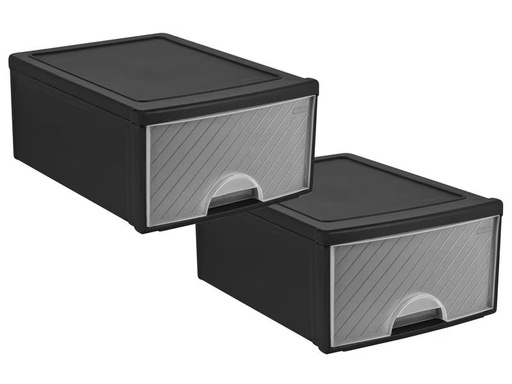 [90293299 1550909] Rotho Schubladenbox 2 Stück, Transparent