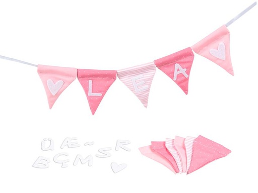[90294004 1537644] Goki Buchstabe Wimpelkette Rosa