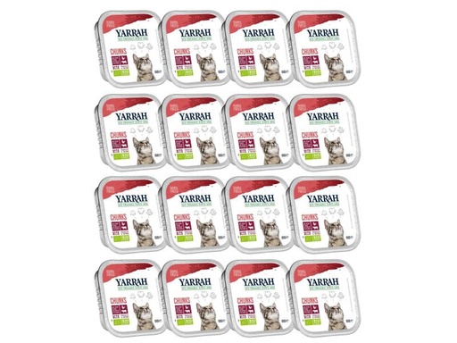 [90049200 978213] Yarrah Bio-Nassfutter Chunks mit Huhn &amp; Rind, 16 x 100 g