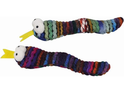 [90294372 1557825] Nobby Katzen-Spielzeug Schlangen, 16 cm, 2er Set, Mehrfarbig