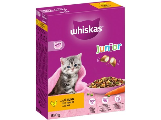 [90294502 1532226] Whiskas Trockenfutter Junior, Huhn, 950 g