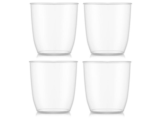 [90294749 1532436] Bodum Outdoor-Becher Kvadrant 350 ml, Transparent, 4 Stück