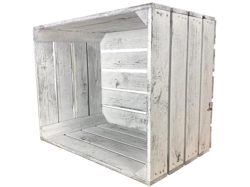 [90049303 1082399] Holz Zollhaus Holzharasse Vintage Shabby Weiss 40 x 50 cm
