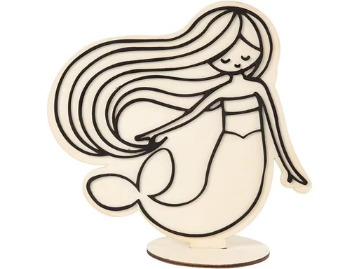 [90295318 1557105] Creativ Company Holzartikel Meerjungfrau 18 cm