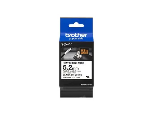 [90295464 1560577] Brother Schrumpfschlauch HSE211E Schwarz auf Weiss