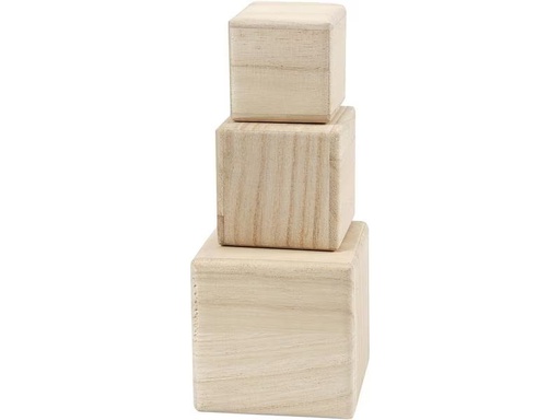 [90295504 1556972] Creativ Company Holzartikel Würfel 3 Grössen
