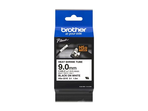 [90295562 1560578] Brother Schrumpfschlauch HSE221E Schwarz auf Weiss