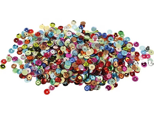 [90295576 1556984] Creativ Company Pailletten 6 mm, 10 g, Mehrfarbig