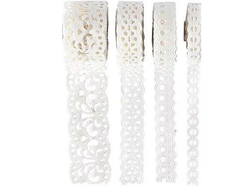 [90295789 1557007] Creativ Company Deko-Klebeband Weiss, 4 Rollen
