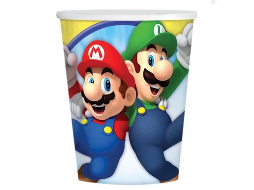 [90295901 1565265] Amscan Einwegbecher Super Mario 266 ml, 8 Stück